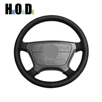 black hand stitched genuine leather car steering wheel cover for mercedes benz e class w210 e 200 240 280 320 1995 2002