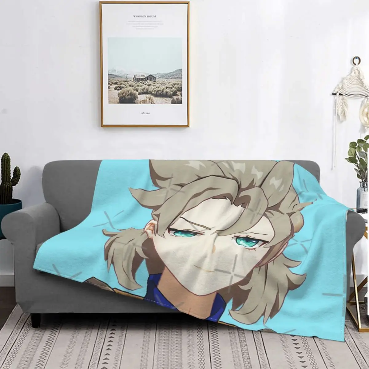 

Smug Albedo-Manta a cuadros para cama, coberde playa, manta Kawaii