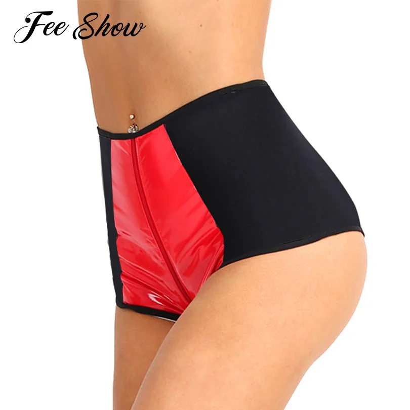 Соблазнительная Клубная одежда горячие шорты из искусственной кожи