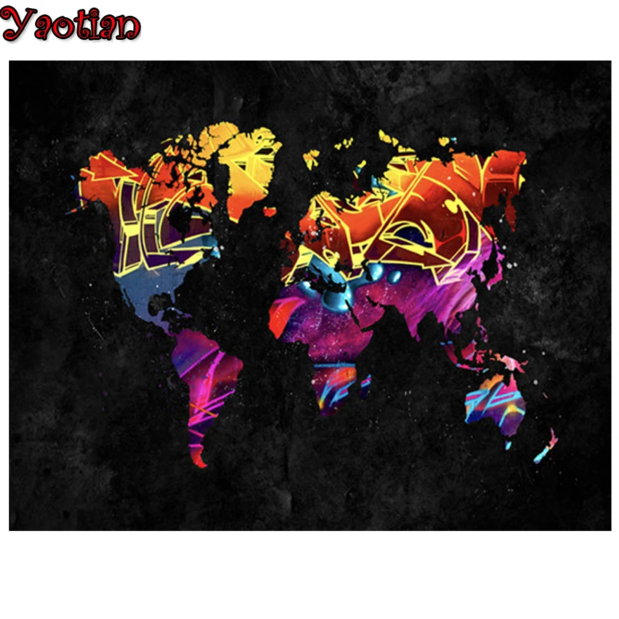 

Personality DIY Diamond Painting Abstract Map Diamond Embroidery 5d mosaic Diamond cross stitch home decoracion accessories