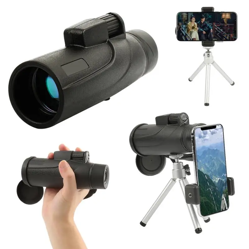 

40x60 Powerful Monocular Telescope Pocket Optional Zoom Scope Portable Telescope With SmartPhone For Camping Military Hunting