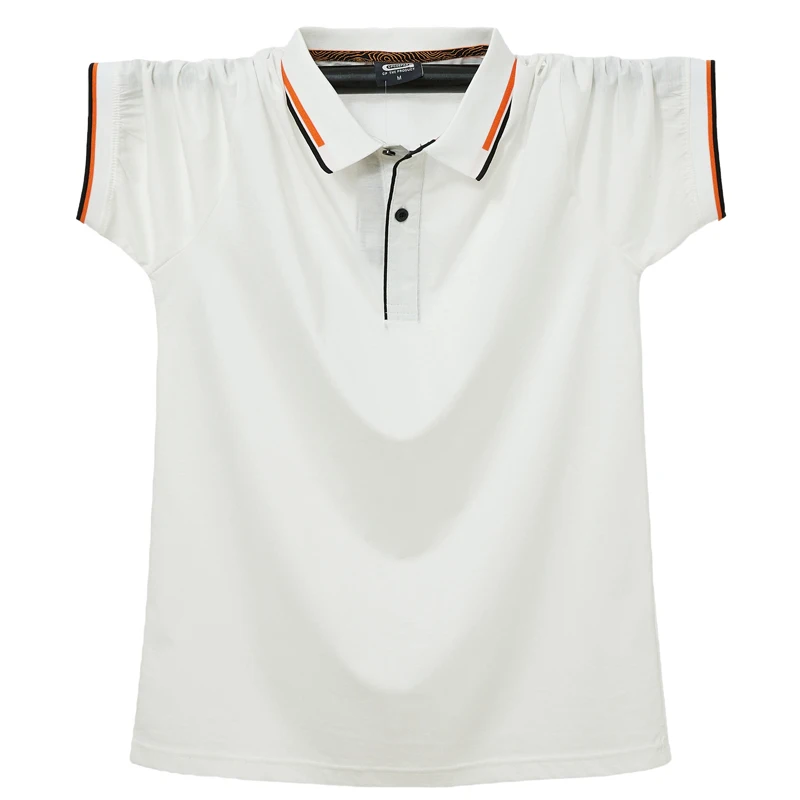 

Casual Plus Size 6XL 5XL XXXXL Men Polo Shirt Short Sleeve Shirt Pathwork Top Blouse Embroidery Breathable Cotton polos hombre