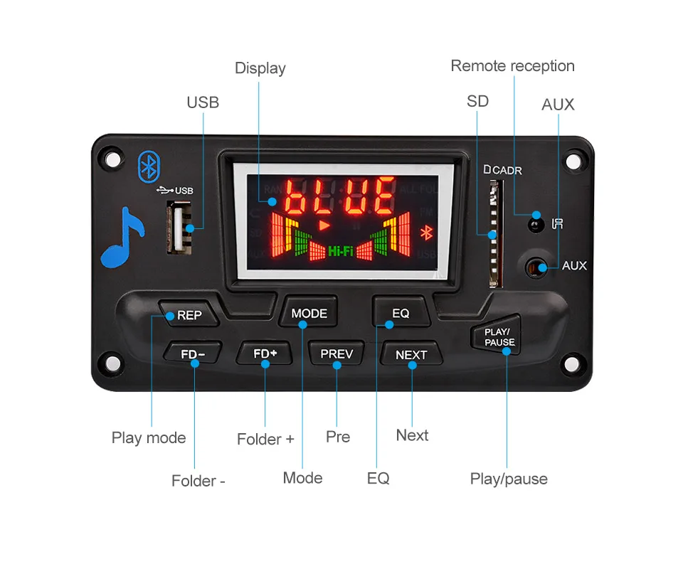 AOSHIKE Bluetooth без потерь обезьяна декодер Регулировка эквалайзера FM спектр дисплей Bluetooth аудио FM многофункциональная MP3 доска с приложением