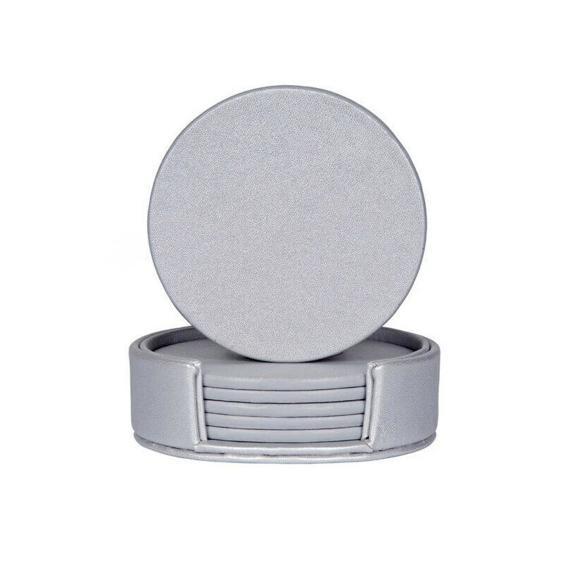 6 шт. подставка для стаканов из ПУ кожи | Дом и сад