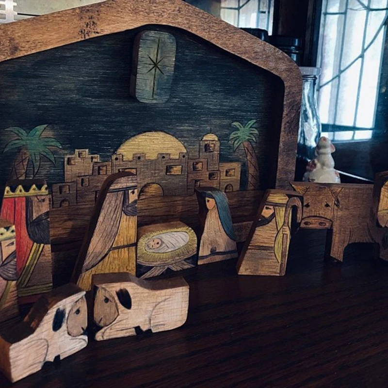 

The Mystery of the Birth of Christ Housewarming Kitchen Party Platter Women Gift Plank Wine wooden ornaments to paint for adult