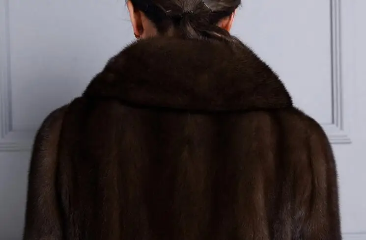 Autumn faux mink fur leather jacket womens warm fur leather long coat women loose jackets winter thicken fashion brown