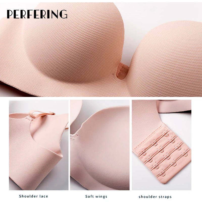 Женский бюстгальтер пуш-ап Perfering тонкий без косточек бесшовный черный B C 80 85 90 |