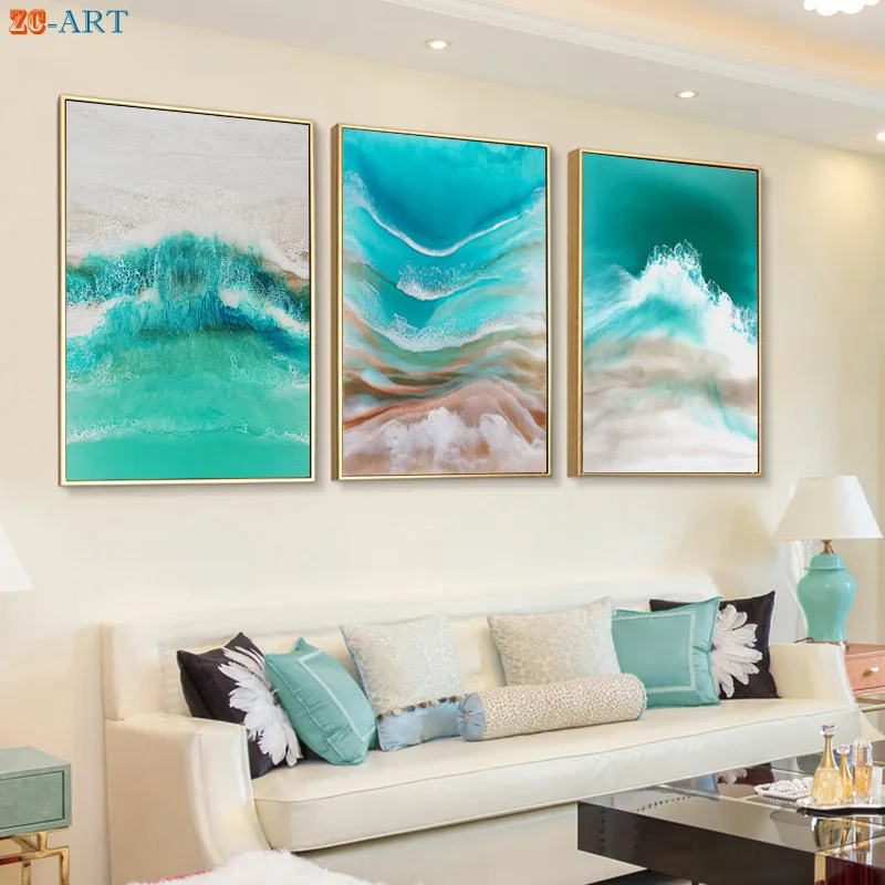 Абстрактная живопись холст картины современного искусства стены Темно-синие