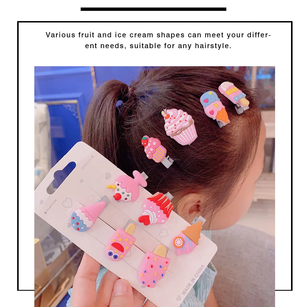 

10 шт. Набор шпилек принт с героями мультфильмов, детские заколки для волос крем Тип металлический зажим для волос аксессуары для волос для д...