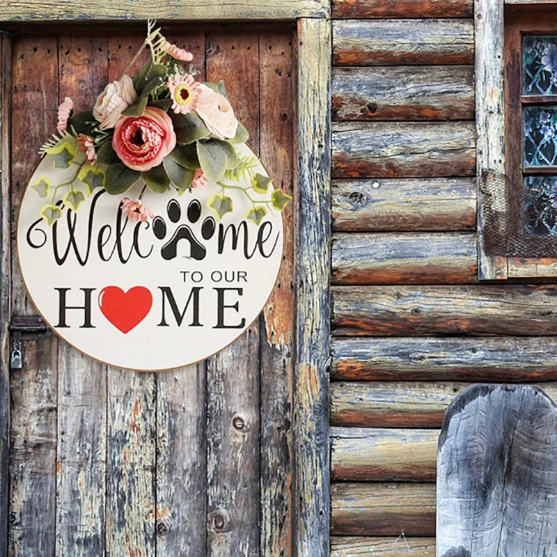 Wooden Door Signs DIY Home Decor Name Plate Twine Easy To Hang Wood Gift for Living Room 2021 | Дом и сад