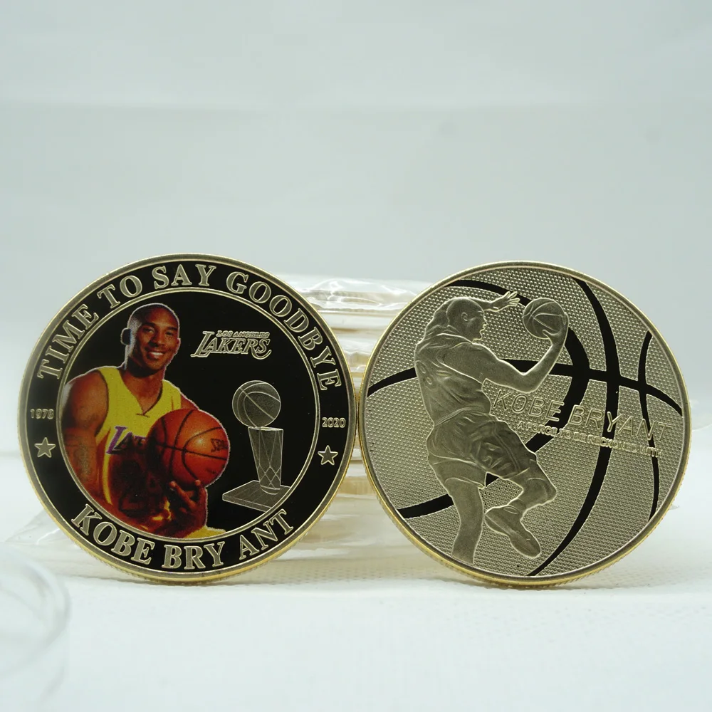 

Lakers Star Kobe Bryant Commemorative Coins Gift Medallions Home Decor US Style Coin Collection America Basketball Player Badges