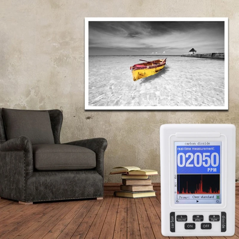 

CO2 Detector Real-Time Display USB Power Supply, 400-57000ppm,USB Connection or AA battery Power supply