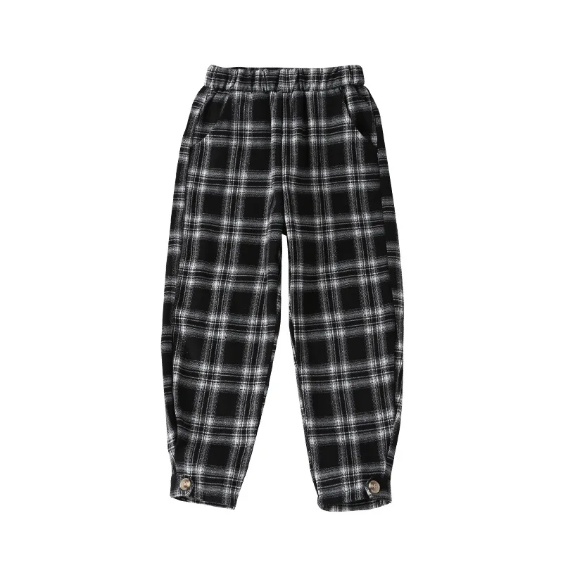 

Autumn new girl plaid Harun casual Korean version of woven pants manufacturer wholesale trend trousers
