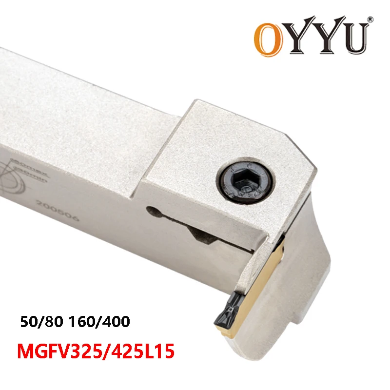 

OYYU 7-shape Face Groove Cutter MGFV325L15-50/80 MGFV425L15-160/400 MGFVL MGFV325L End Grooving Lathe Tools Holder Spring Steel