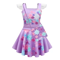 encanto cosplay costume toddler girl cartoon lace pleated princess dress long sleeve suspender ballet dresses little children