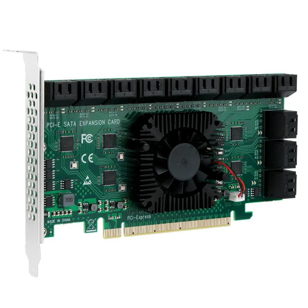 

SATA PCI-E Adapter 4/5/8/10/12/16/20/24 Ports PCI Express X1 X4 X8 X16 To SATA 3.0 6Gbp Interface Rate Expansion Card Controller
