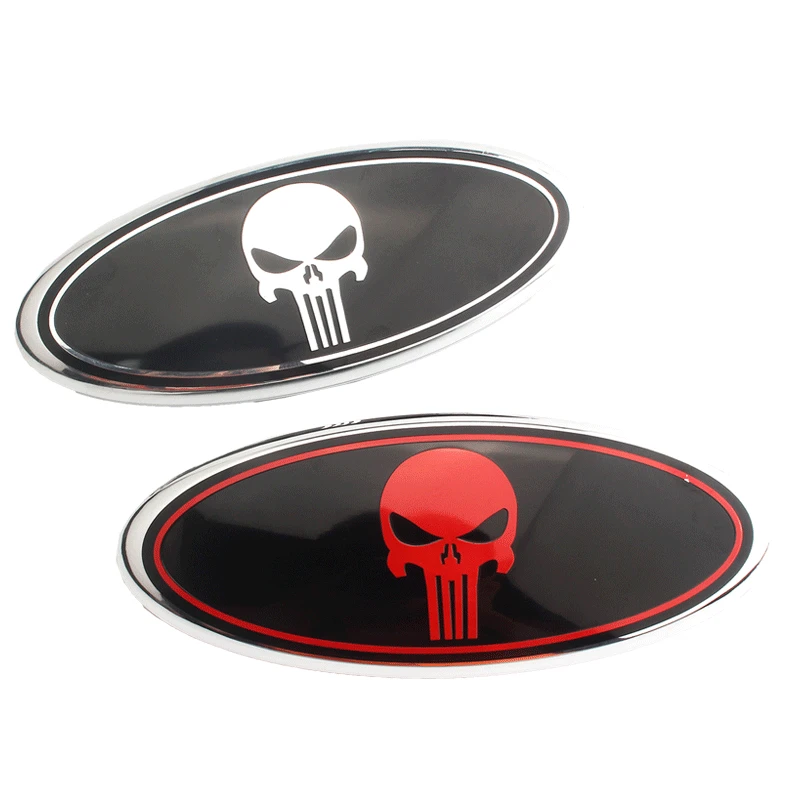 

1x Skull Logo 9" For F150 2004-2014 Year Car Truck Front Grill Hood Emblem Oval Badge