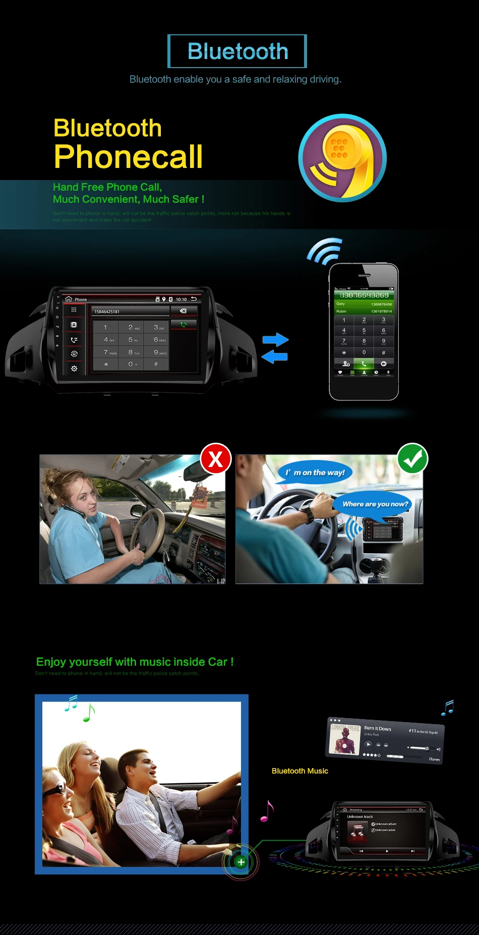 2 din Авторадио автомобиля стерео радио Android 9,0 для Ford Kuga Радио мультимедийный плеер с Wi-Fi Разделенный экран 2G ram 32G rom