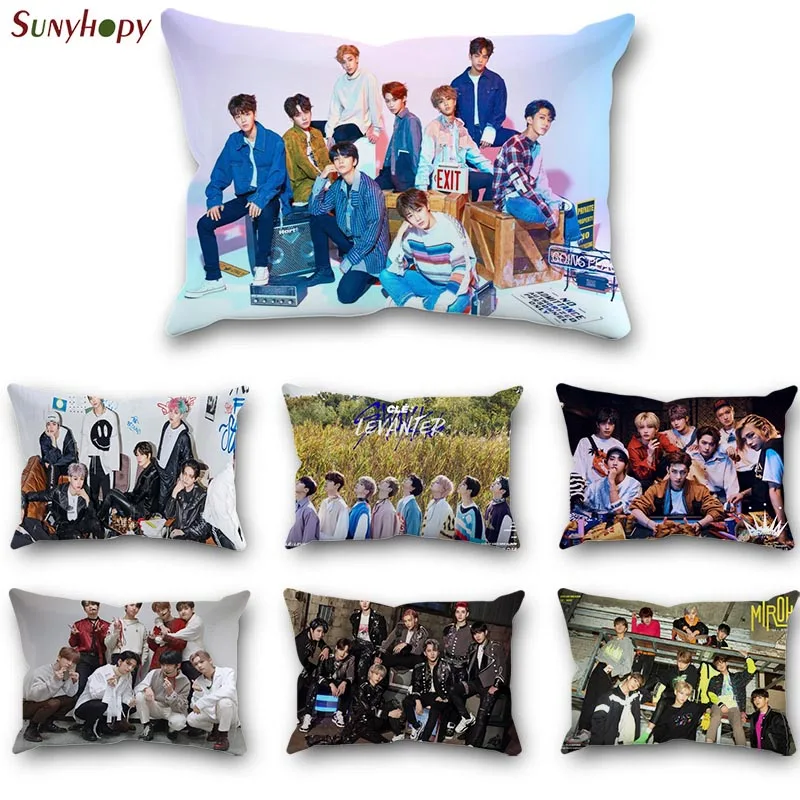 

Custom Stray Kids Pillowcase Satin Fabric Rectangle Bed Pillow Cover For Home Wedding Decorative Pillowcases 2-ZMT