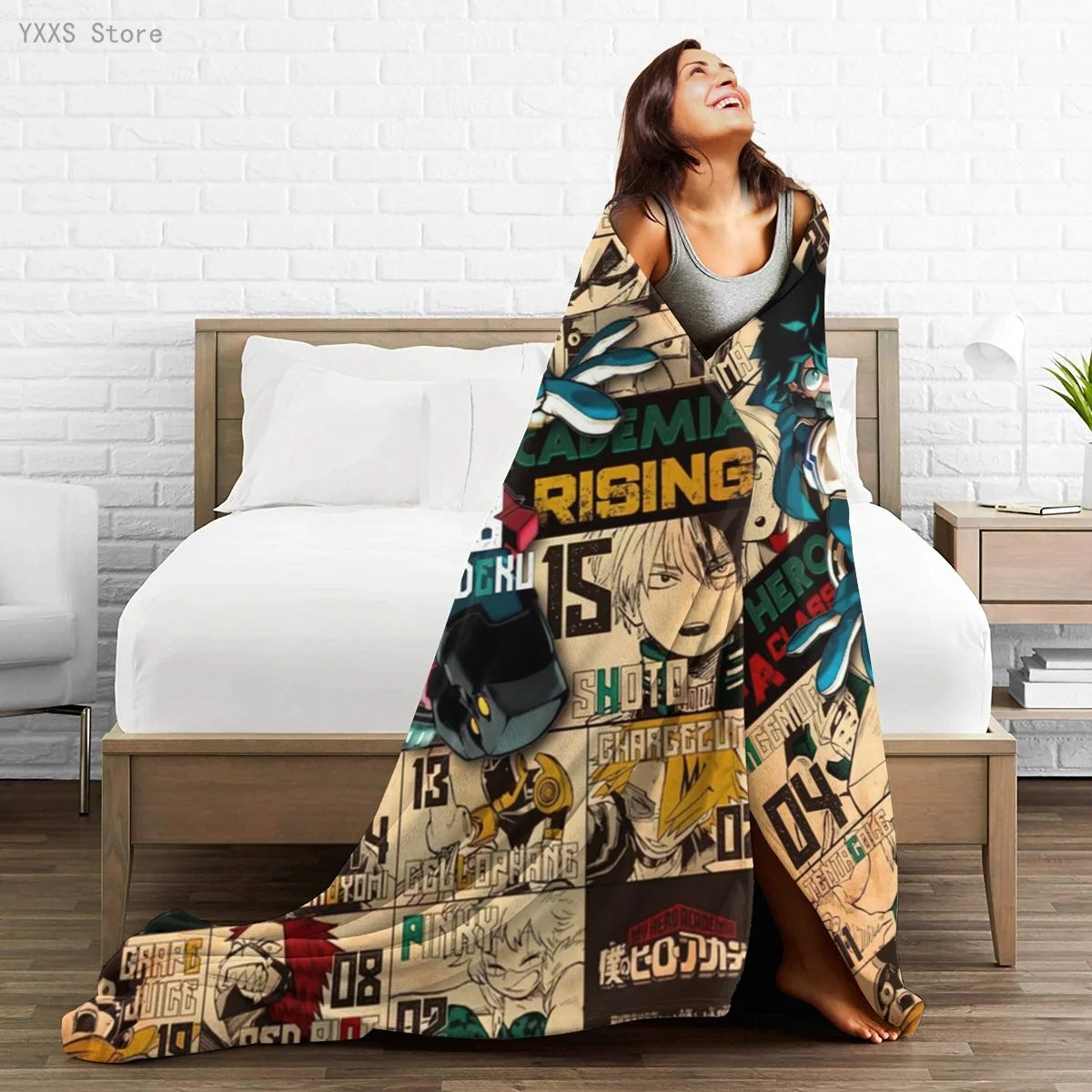

My Hero Academia 3D Cartoon Sherpa Blanket Warm Super Soft Flannel Office Nap Bedspread Sofa Bedding Plush Quilt Plaids 1791374