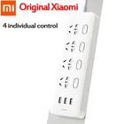 Оригинальный удлинитель Xiaomi Mijia, 4 розетки, 4 отдельных переключателя, 5 В2,1 А, 3 USB-порта, удлинительные розетки, зарядное устройство, кабель 2 м