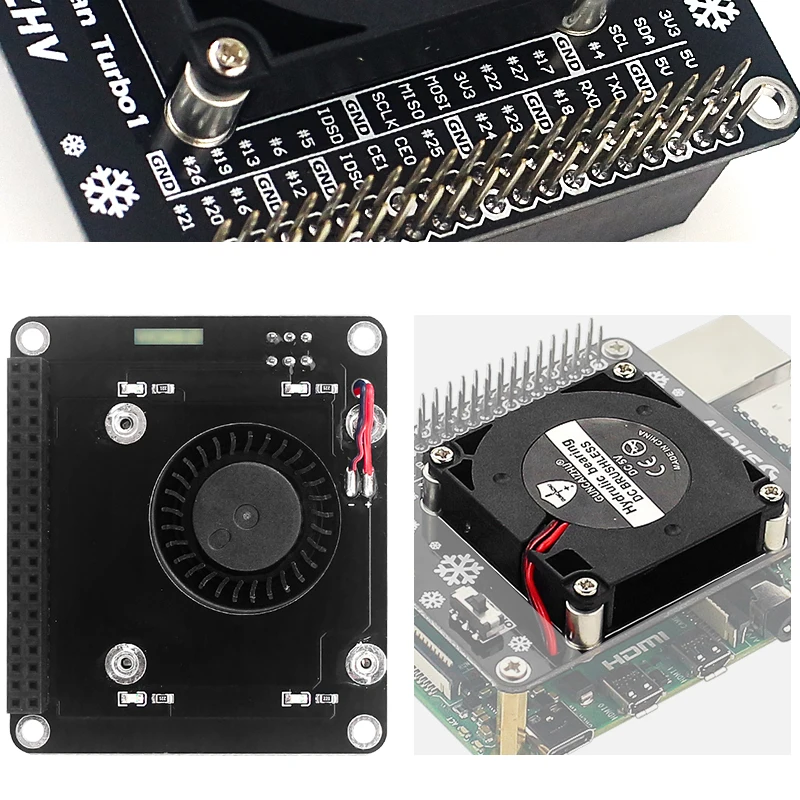 Raspberry Pi GPIO Плата расширения вентиляторов турбо-охлаждения + окружающей среды