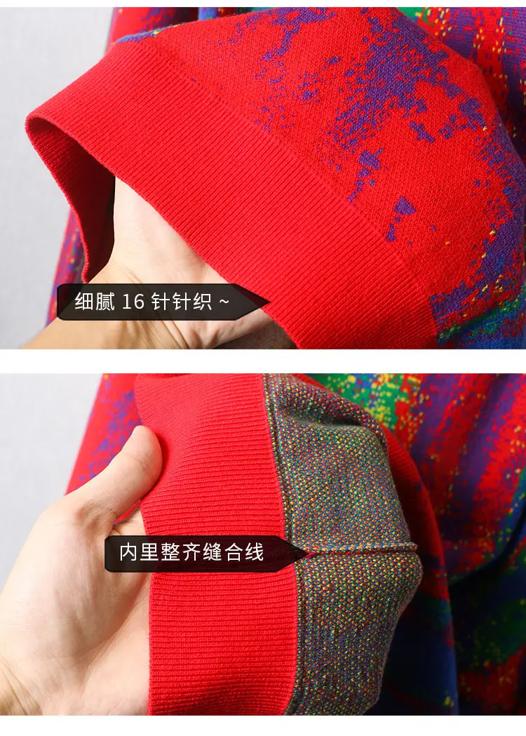 

EBAIHUI Sweet Rainbow Striped Sweater Women Fashion O-Neck Loose Pullover Harajuku Streetwear Girls Contrast Colors Chic Jumpers