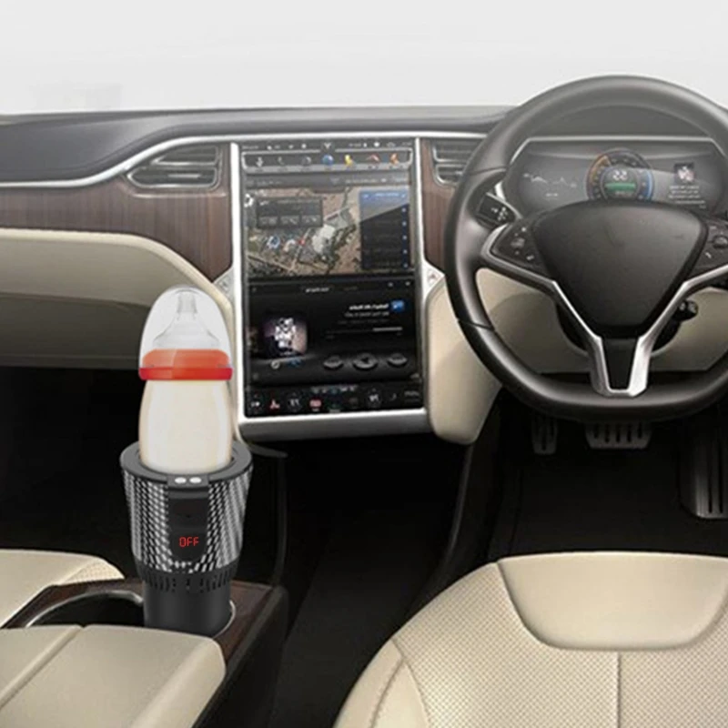 

Smart Digital Display Car Cooling Cup Home Office Desktop Warmer Cooler Mug Holder Tumbler Cooling Beverage Drinks Can