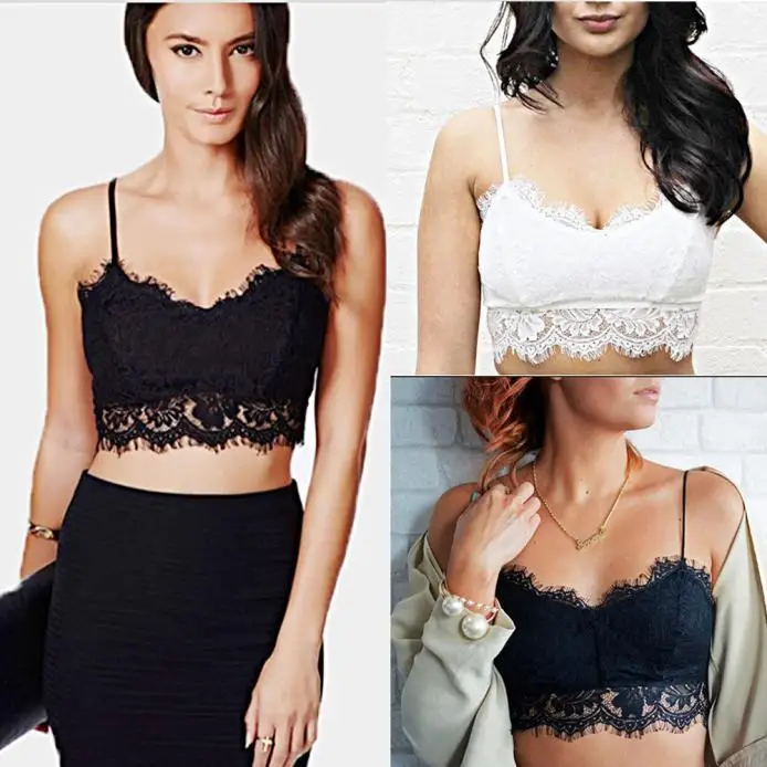 Женский бюстгальтер на бретельках черный белый цвет Модный повседневный