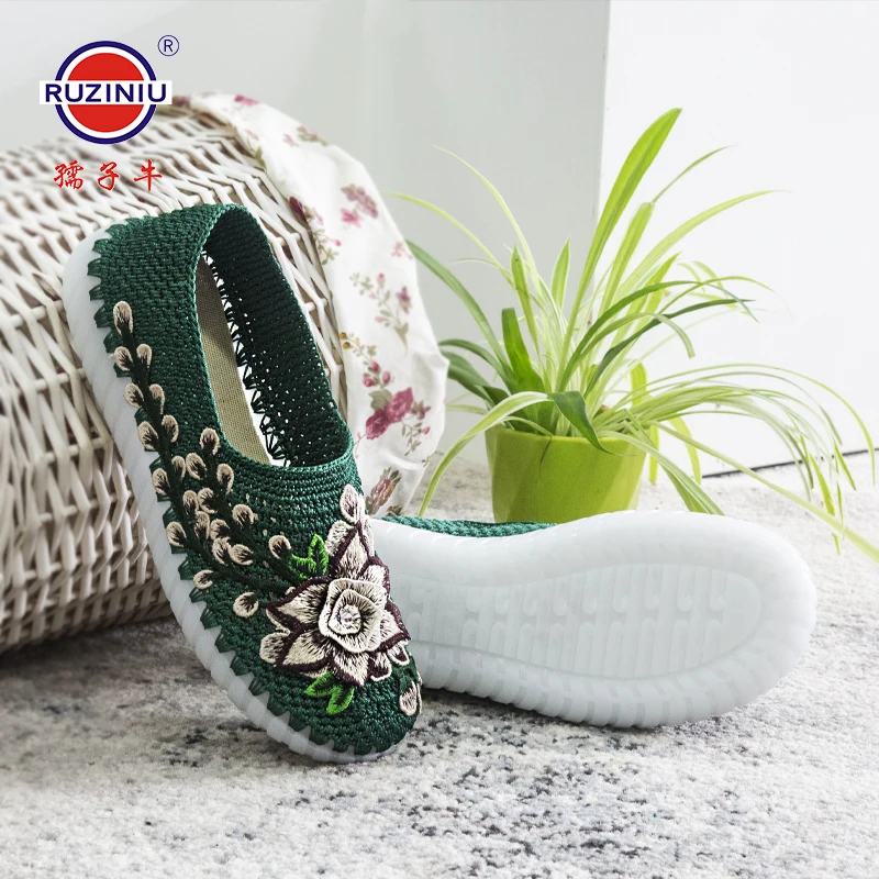 

2021 New Diy Hand Knitting Materials Slippers Crystal sole Rubber Outsole Crochet Needles Indoor Slippers