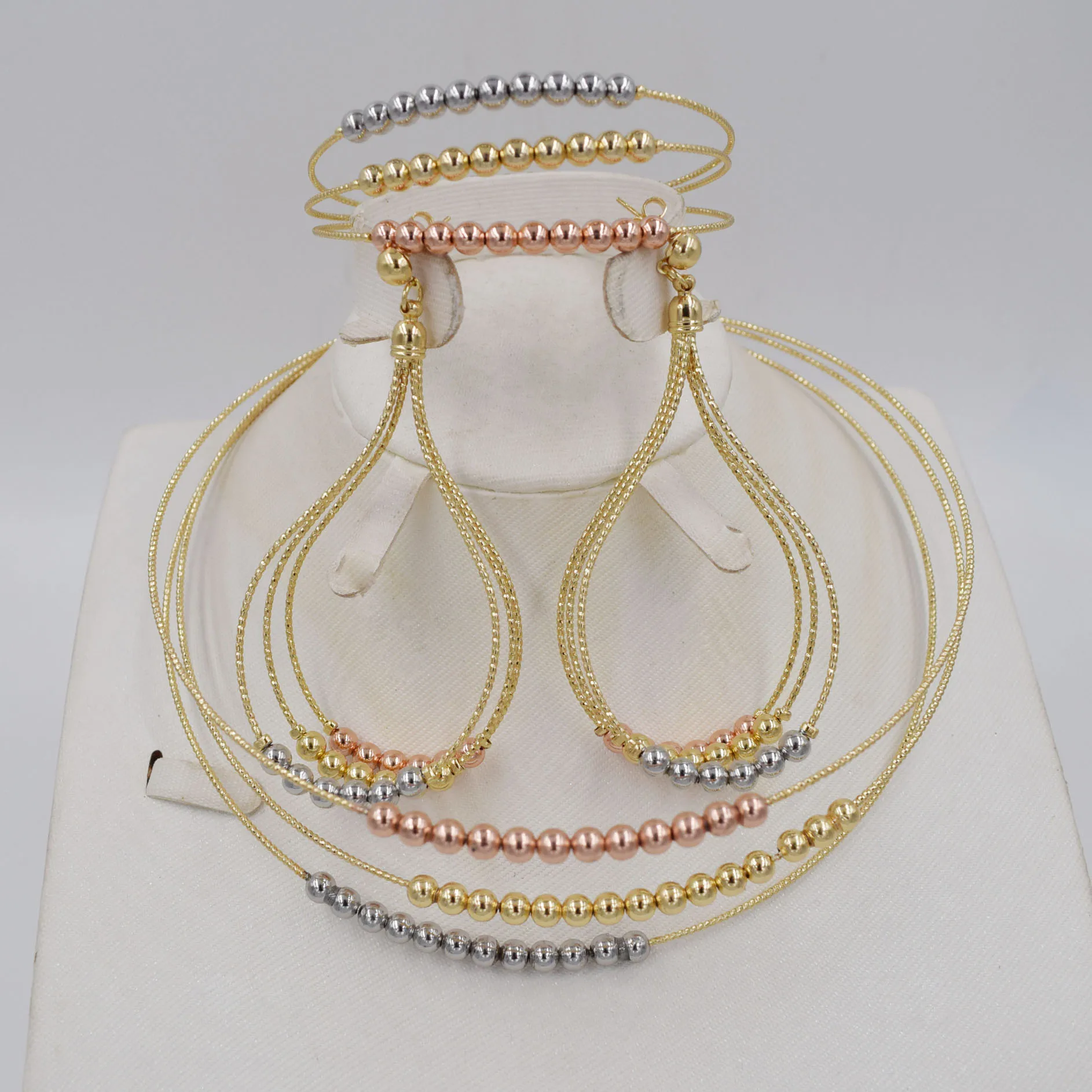 Высокое качество Дубай 3 цвета золотой цвет набор украшений для женщин