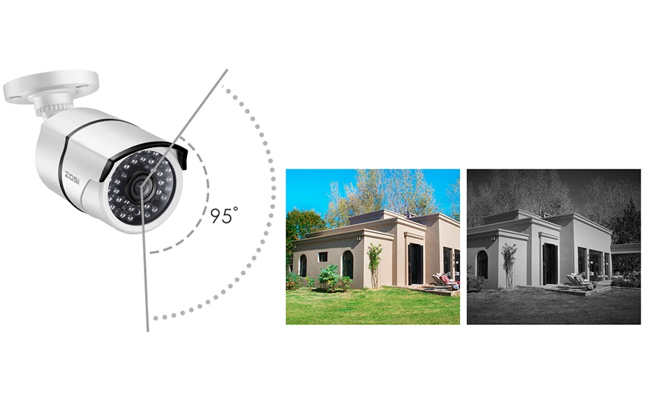 ZOSI 4CH/8CH H.265+ HD 5.0MP безопасности Камера Системы с 4x5 Мп HD на открытом воздухе/Крытый CCTV Камера комплект видеонаблюдения