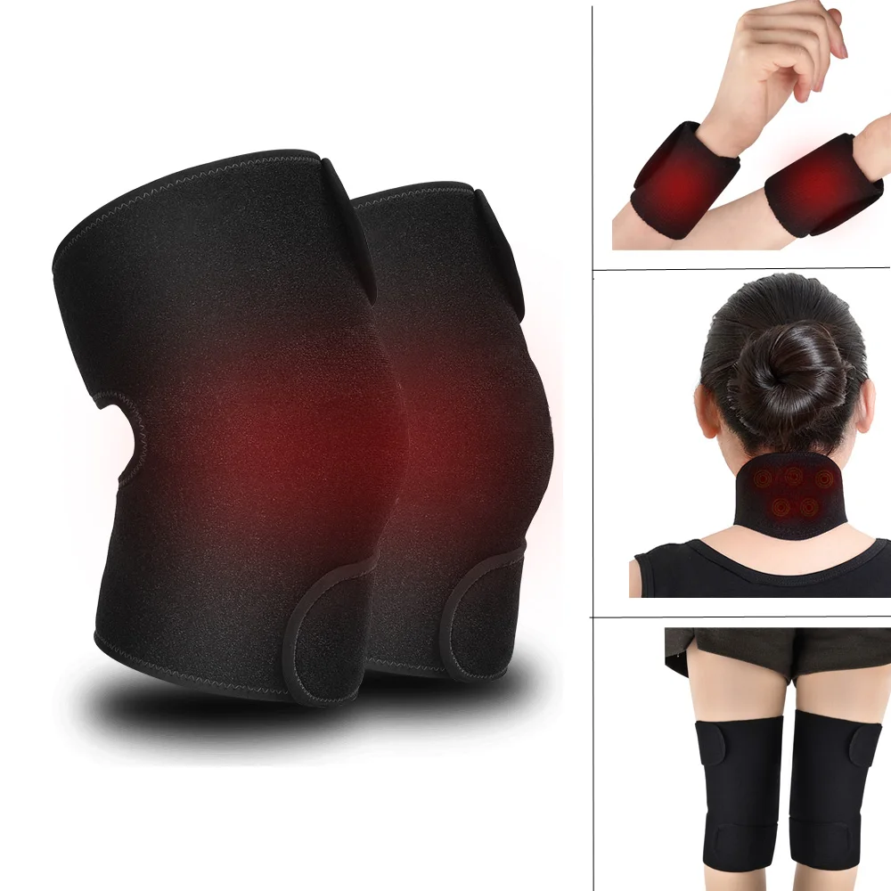 Греющий наколенник магнитный терапевтический пояс для шеи турмалиновый