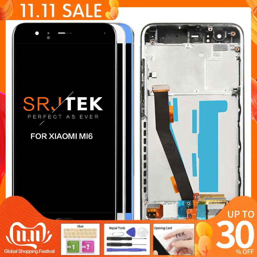 Для Xiaomi Mi 6 Mi6 ЖК дисплей с сенсорным экраном рамкой дигитайзер в сборе Новинка для