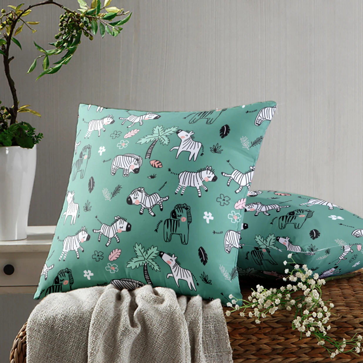 

Cartoon Animals Pillow Cover Sofa Cushion Cover Fashion Printing Sofa Chair Pillow Cover Bed Pillow Cover Home Decoration
