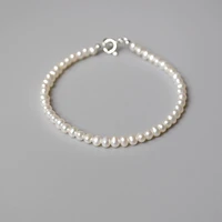 new natural freshwater white pearl 5 6mm potato pearl bracelet