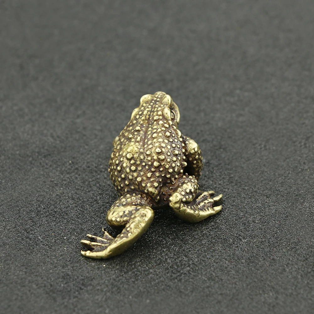 

Antique Pure Brass Small Frog Ornament Animal Figurine Statue Home Table Decor