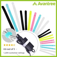 avantree 50 pcs special design fastening cable ties reusable hook and loop cord straps 3 different sizes to keep cords organized