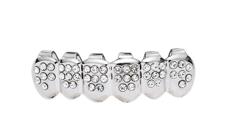 Кубический циркон хип-хоп ЗУБЫ гриль Bling полые Зубы вампира для Хэллоуина |