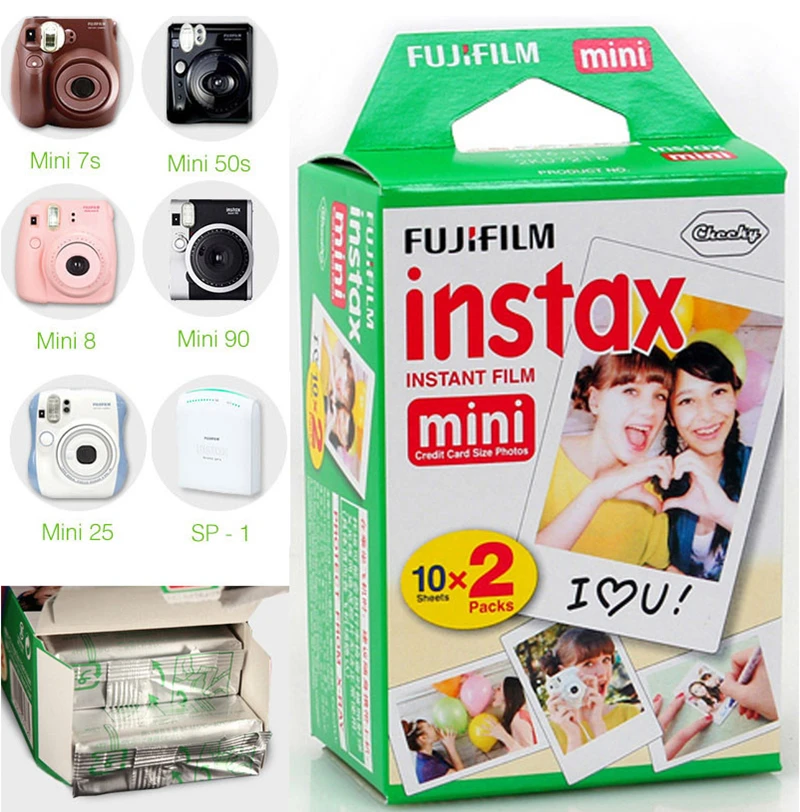 Оригинальная пленка fuji white Edge film 10 100 листов 3 дюйма instax mini фотобумага для