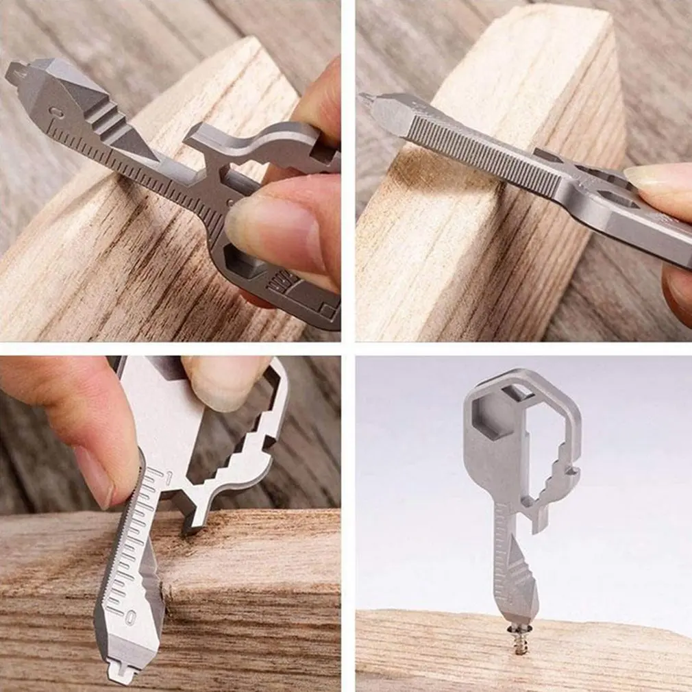 

24-in-1 Keychain Stainless Steel Outdoor Emergency Tool Creative Screwdriver Keychain Pendant Multi-function Repair Tool