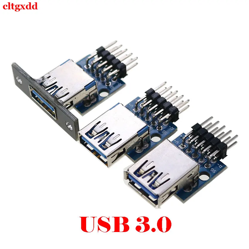 

1PCS USB 3.0 male and female connector, flat mouth curved needle with fixed hole, data charging cable test board with pin header