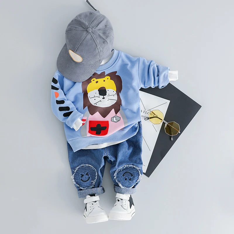 HYLKIDHUOSE Spring Baby Girls Boys Clothing Sets Toddler Infant Clothes Suits Cartoon T Shirt Pants Kids Children | Детская одежда и
