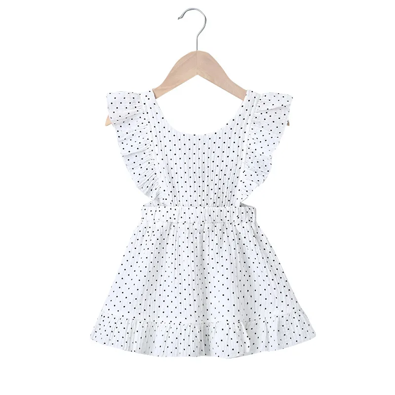 

Summer 2020 Girls Dress Girls Summer Cute Dress Pure Cotton Sleeveless Square Collar Dot Casual A-line Dress Vestidos 6M-24M