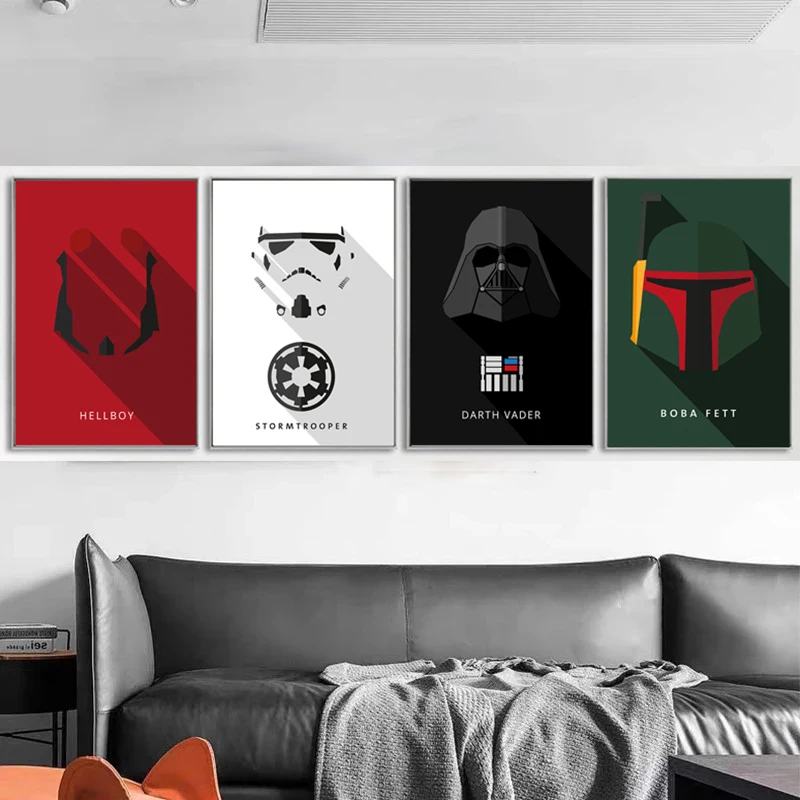 Абстрактные плакаты и принты комиксов Marvel Star Wars фильм рисунок на холсте
