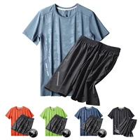 mens ice silk t shirt shorts breathable stretch quick dry short sleeve leisure fitness golf football basketball cycling sports