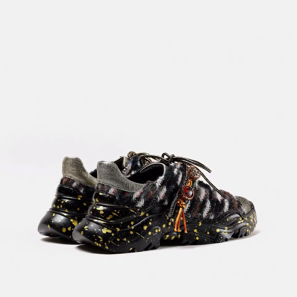 Delivr/женские ботинки с массивным каблуком женские повседневные кроссовки на