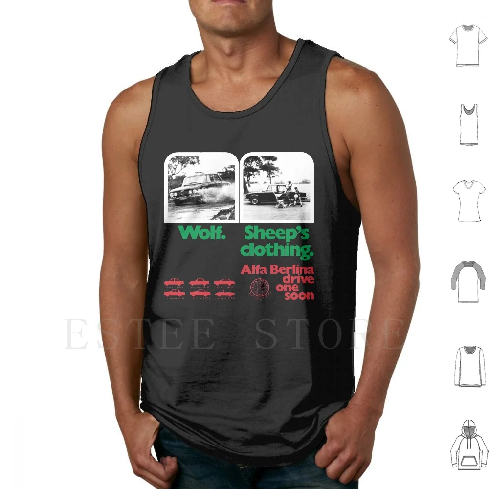 

Alfa Romeo Giulia Berlina 1971 Tank Tops Vest Cotton Alfa Romeo Giulia Berlina Sedan Saloon Alfetta Alfasud Sports Car Sports