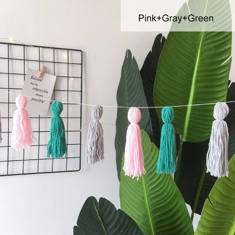 Скандинавская шерстяная нить INS настенные Подвесные Украшения ручной работы