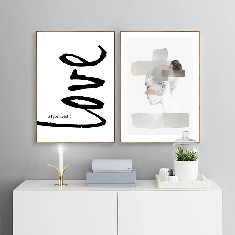 Скандинавский стиль девушка Современная Абстрактная живопись настенное